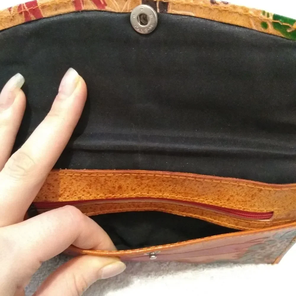 Elephant Made in India Leather Wallet 🐘Brown Green Red Yellow